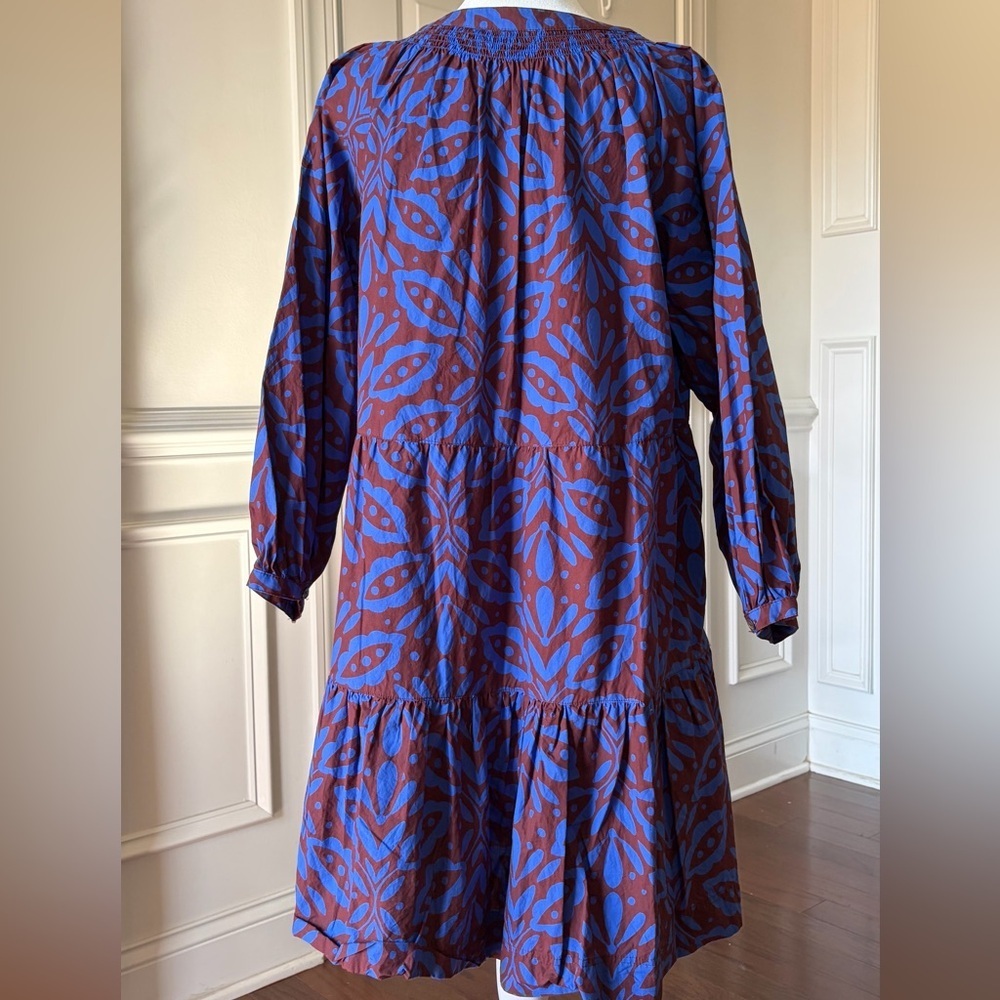 LILLA P Tiered Split Neck Dress Cobalt Blue | Size P - Picture 4 of 6